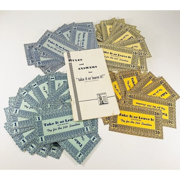 WWII Take It or Leave It $64 Question Trivia Game Victory Buy Bonds Propaganda - Picture 1 of 9